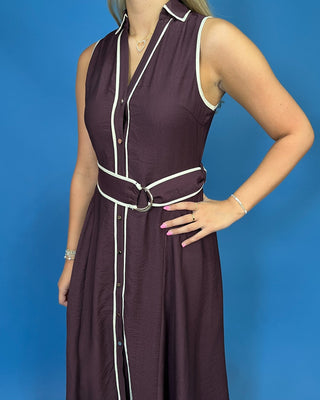 Bordeaux Beauty Chocolate Sleeveless Midi Dress - All About You