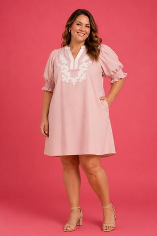 plus pink dress
