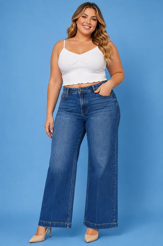 PLUS Rachel HR Ankle Straight Welt Pocket Jeans