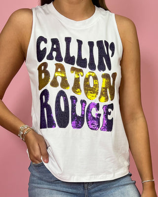 Callin’ Baton Rouge Sequin Tank Top - All About You Boutique & Gifts