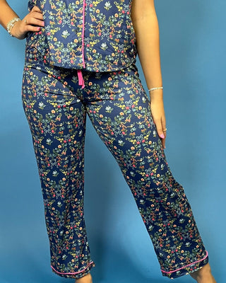 Cassie Navy Ribbon Flowers PJ Set - All About You