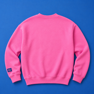 Pink sweatshirt on a blue background