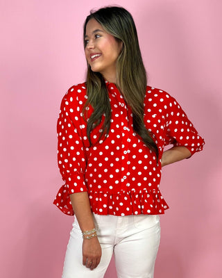 Cherry Pop Polka Dot Red Top - All About You Boutique & Gifts