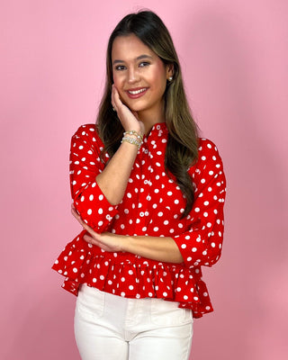 Cherry Pop Polka Dot Red Top - All About You Boutique & Gifts