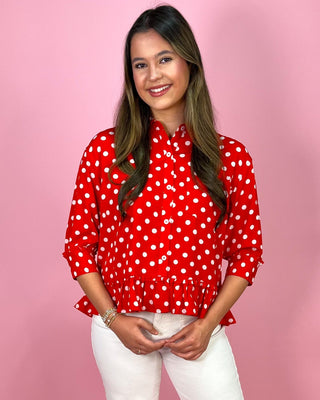 Cherry Pop Polka Dot Red Top - All About You Boutique & Gifts