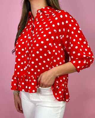 Cherry Pop Polka Dot Red Top - All About You Boutique & Gifts