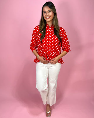 Cherry Pop Polka Dot Red Top - All About You Boutique & Gifts