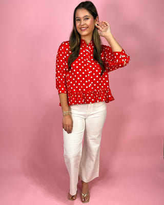 Cherry Pop Polka Dot Red Top - All About You Boutique & Gifts