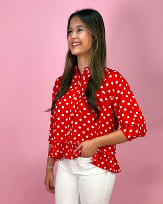 Cherry Pop Polka Dot Red Top - All About You Boutique & Gifts