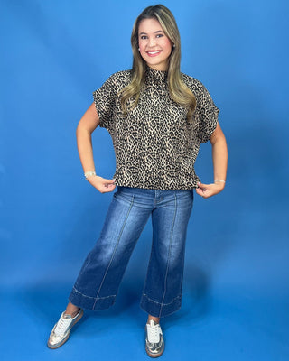Chic Safari Leopard Mock Neck Top - All About You