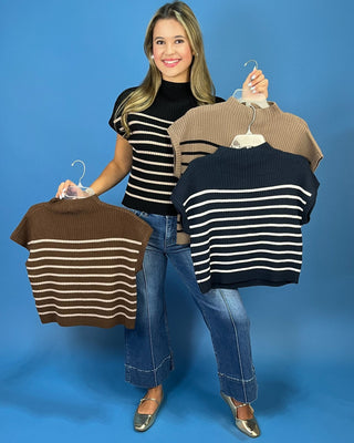 City Lines Ribbed Striped Sweater Top - All About You