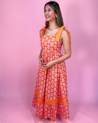 Clementine Cascade Smocked Tie - Shoulder Maxi Dress - All About You