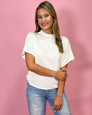 Cloud Nine Ivory Waffle Knit Top - All About You