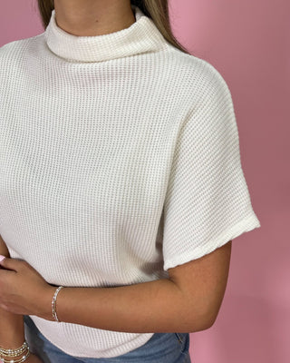 Cloud Nine Ivory Waffle Knit Top - All About You