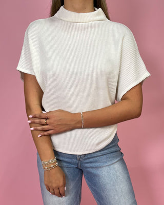 Cloud Nine Ivory Waffle Knit Top - All About You