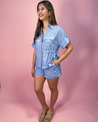 Coastal Comfort Chambray Short Set - All About You Boutique & Gifts