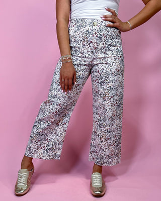 Coffee Run Cutie Floral Straight Leg Jeans - All About You