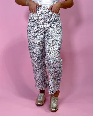 Coffee Run Cutie Floral Straight Leg Jeans - All About You