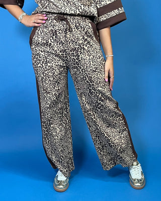 Cozy Safari Quarter Zip Color Block Leopard Pants Set - All About You