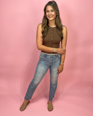 Effortless Mocha Knit Sleeveless Top - All About You Boutique & Gifts