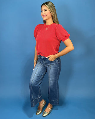 Elevated Essential Ribbed Puff Sleeve Top *More Colors* - All About You