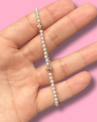 Enewton Gold Cross 3mm Pearl Bracelet - All About You