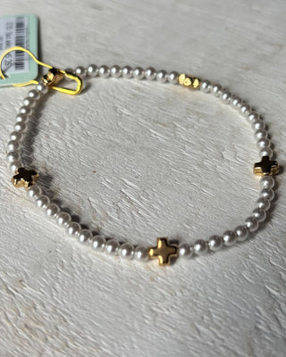 Enewton Gold Cross 3mm Pearl Bracelet - All About You