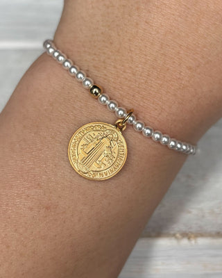 Enewton Pearl 3mm Bracelet Blessing Gold Disc - All About You