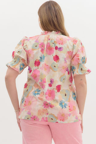 Plus Tropical Date Night Floral Top