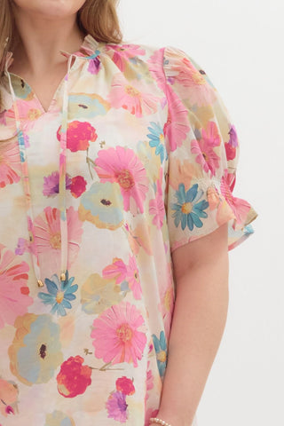 Plus Tropical Date Night Floral Top