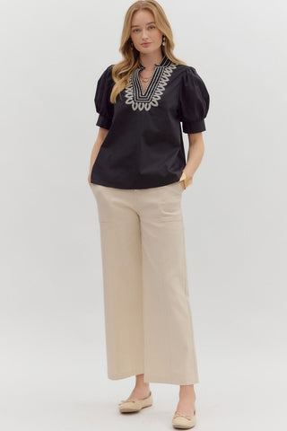 PLUS Cafe Chic Embroidered Top *More Colors*