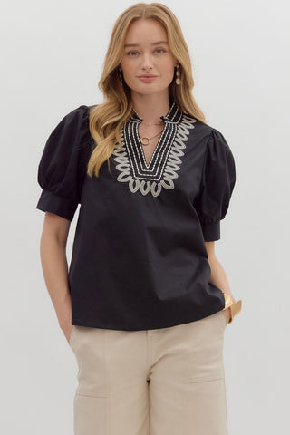 PLUS Cafe Chic Embroidered Top *More Colors*