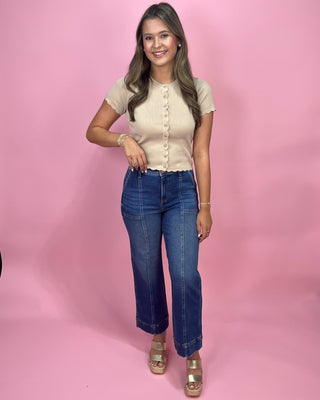 Essential Neutral Scalloped Detailed Top - All About You Boutique & Gifts
