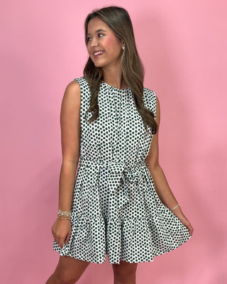 Everly Emerald Dot Sleeveless Dress - All About You Boutique & Gifts