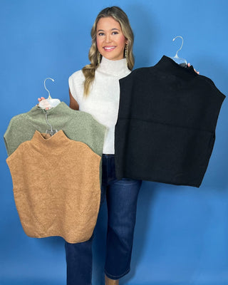 Everyday Essential Mock Neck Knit Sleevless Sweater *More Colors* - All About You