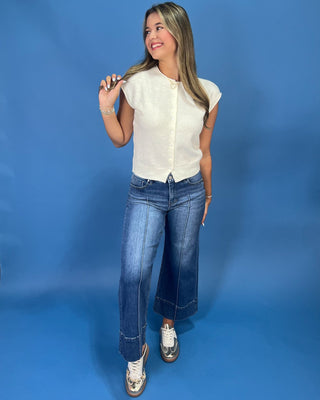 Everyday Simple Sleeveless Button Knit Top *More Colors* - All About You
