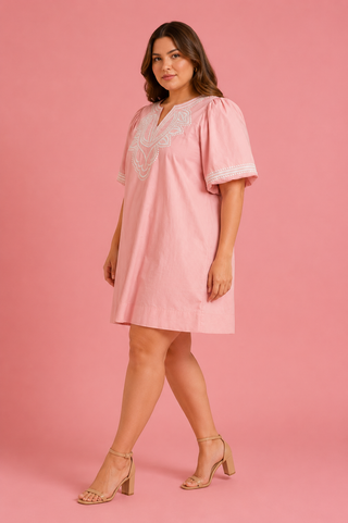plus pink dress