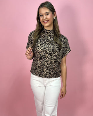 Fierce & Chic Leopard Mock Neck Top - All About You Boutique & Gifts