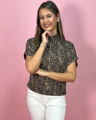 Fierce & Chic Leopard Mock Neck Top - All About You Boutique & Gifts