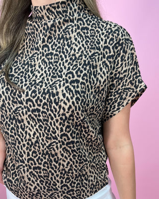 Fierce & Chic Leopard Mock Neck Top - All About You Boutique & Gifts
