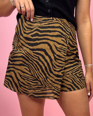 Fierce & Flirty Tiger Print Wrap Skort - All About You Boutique & Gifts
