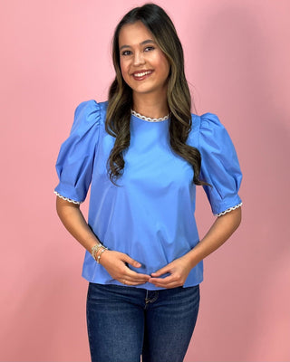 Forever Feminine Lace Trim Puff Sleeve Top - All About You Boutique & Gifts