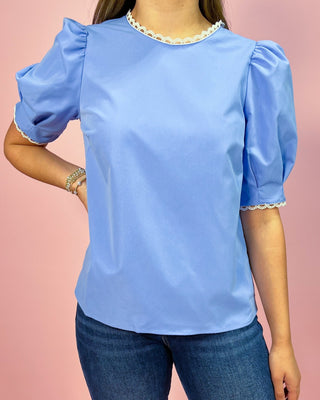Forever Feminine Lace Trim Puff Sleeve Top - All About You Boutique & Gifts