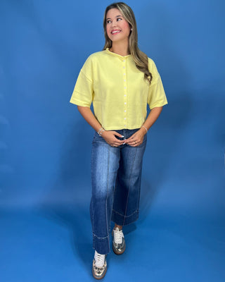 Fresh Squeeze Yellow Button Up Top - All About You