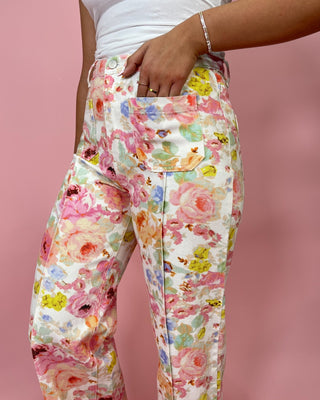 Garden Party Floral HR Denim Jeans - All About You