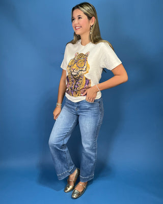Geaux Queen Tiger Rhinestone Graphic Top - All About You
