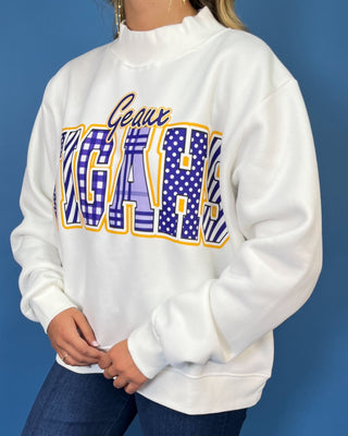 Geaux Tigahs Vintage Mock Neck Graphic Sweatshirt - All About You