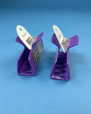 Geaux Purple Claw Hair Clip featuring bold LSU-inspired lettering