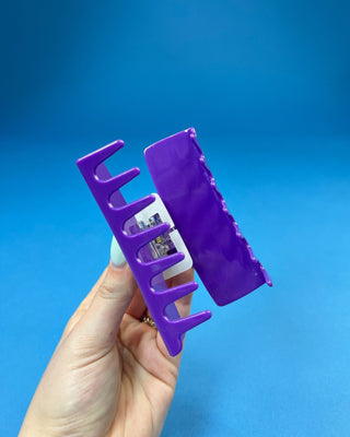 Geaux Purple Claw Hair Clip featuring bold LSU-inspired lettering