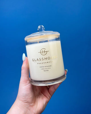 Shop Glasshouse Fragrances 380g featuring signature scents Premium soy wax candles in elegant gift-ready packaging.